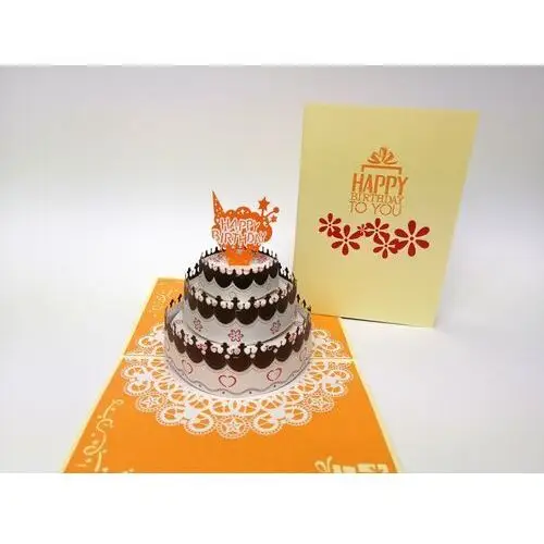 Karnet okolicznościowy 3d, niezwykły tort urodzinowy Grandgift