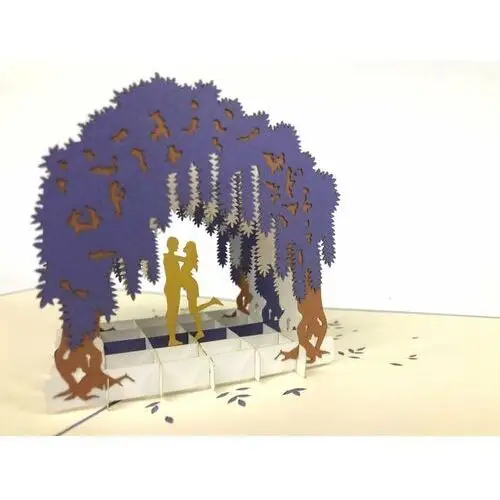 Grandgift Karnet walentynkowy 3d, zakochana para pod drzewami