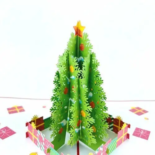 Świąteczna Choinka, Bożonarodzeniowa Kartka 3d