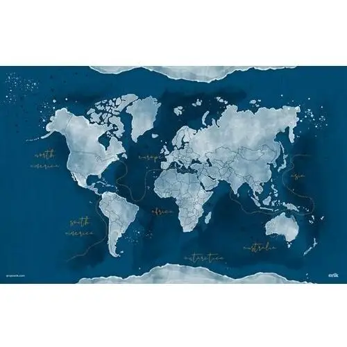 Mapa Świata Akwarele - podkładka na biurko
