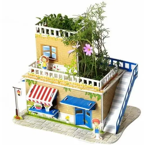 Habarri Miniaturowy domek diy z ogródkiem puzzle 3d - słodki domek