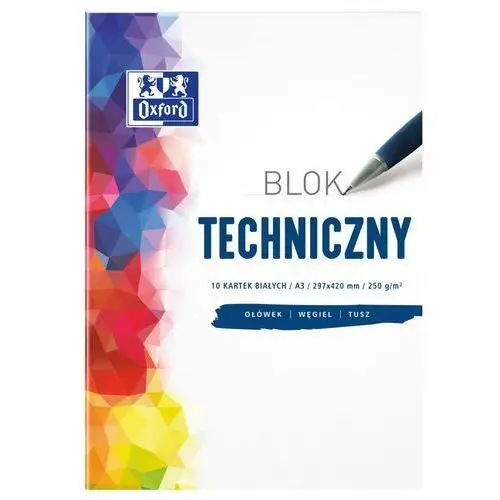 Oxford, Blok techniczny, biały, format A3