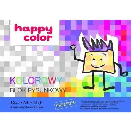 Happy Color, Blok rysunkowy A4 80G Kolorowy, Pakiet 20szt