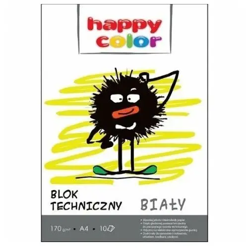 Blok techniczny a4 170g biały, pakiet 10szt. Happy color