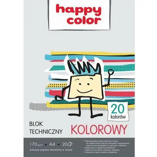 Happy Color, Blok techniczny A4 170G Kolorowy, Pakiet 10szt