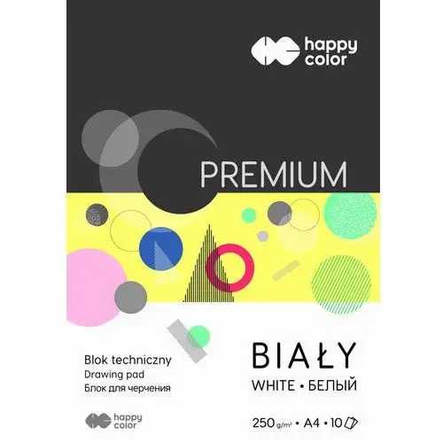 Happy Color, Blok techniczny biały, format A4, 10 arkuszy