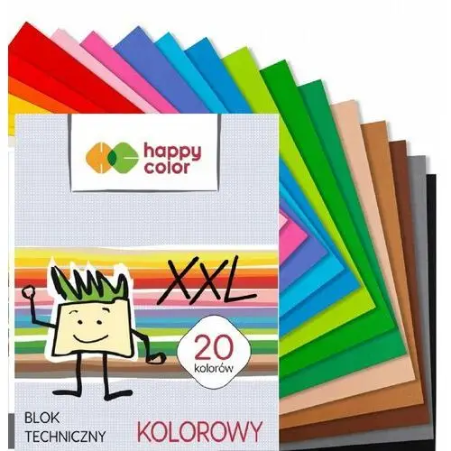 Blok Techniczny XXL KOLOR szkolny A4 170g 20 kartek Happy Color 7009