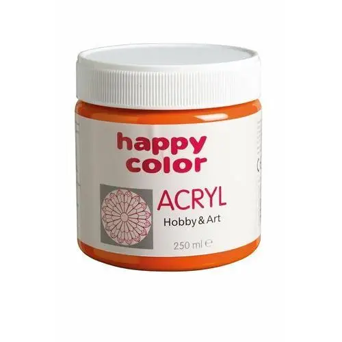 Happy color, farba akrylowa, pomarańczowa, 250 ml Gdd grupa dystrybucyjna daccar