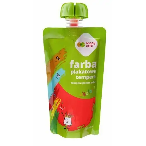 Farba plakatowa tempera, 100 ml, czerwony, Happy color