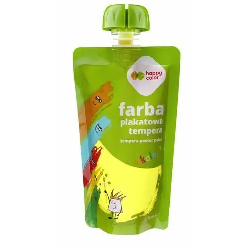 Happy Color, farba plakatowa tempera 100 ml neon żółty happy color