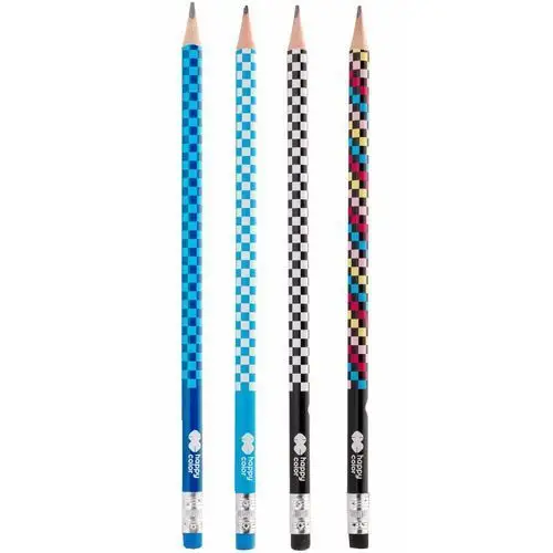 Ołówek trójkątny z gumką skate, 2b, 24 szt. Happy color