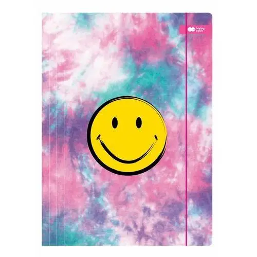 Happy color , teczka a4+ kartonowa z gumką smile różowa happy color