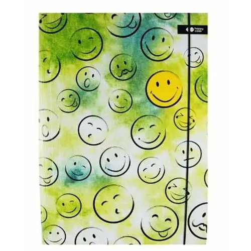 Happy color Teczka z gumką a4 zielona smile buźki