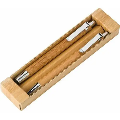 Bambusowy zestaw piśmienny, długopis touch pen i ołówek mechaniczny Helloshop