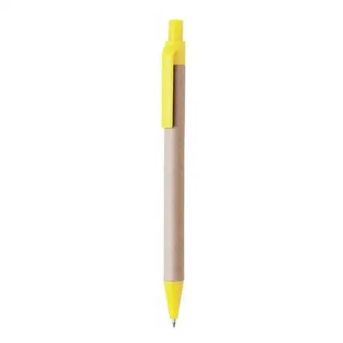 Helloshop Długopis eco yellow - wykonany z kartonu z recyklingu, Ø0,9 x 13,7 cm