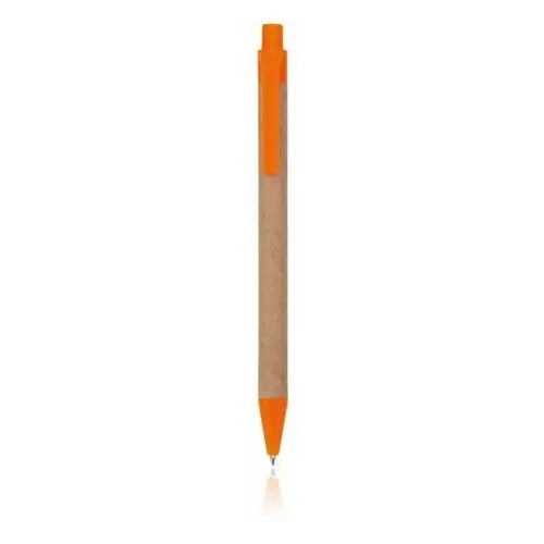 Długopis z ekologicznego kartonu w kolorze pomarańczowym, wymiary: 0,9 x 13,7 cm Helloshop