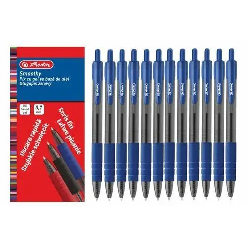12x długopis żelowy smoothy 0,7mm niebiesk Herlitz