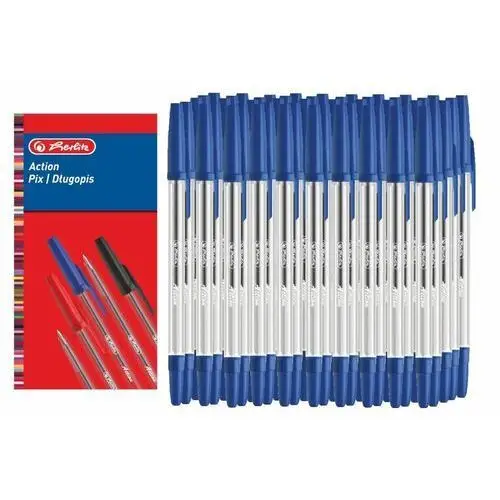 Długopis Action Pix 0,7mm 50szt niebieski HERLITZ - niebieski, kolor niebieski