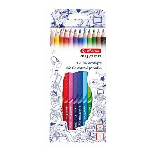 Kredki ołówkowe, trójkątne, My Pen, 12 kolorów