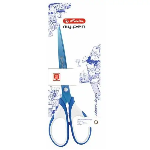 Herlitz , nożyczki my.pen 18cm niebiesko-białe