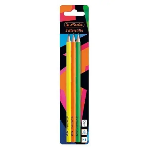 Ołówek trójkątny, Neon Art, HB, 3 sztuki