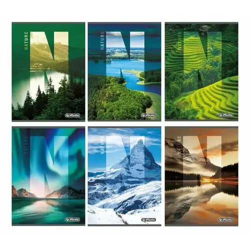Herlitz zeszyt w kratkę, Nature, format A4, 80 kartek, 5 sztuk
