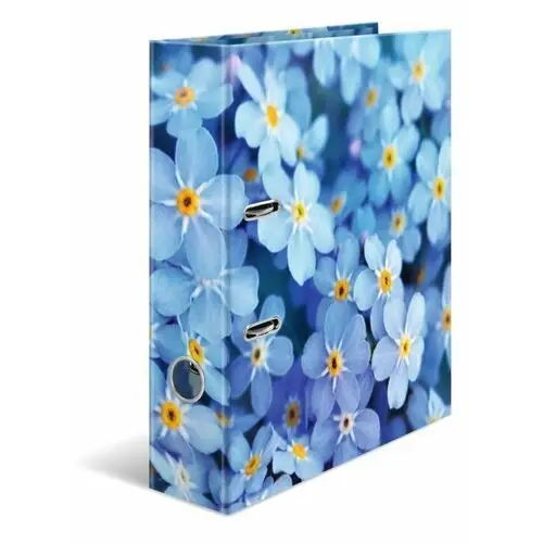 Segregator kartonowy A4 Niebieskie kwiaty 7 cm
