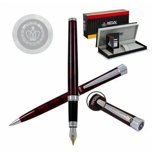 Zestaw Regal RE10PD, pióro wieczne + długopis z serii KATHERINE, bordowe