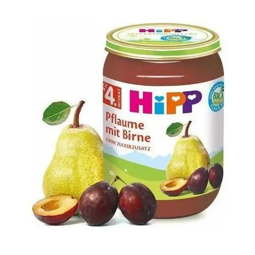 HiPP, Bio, deserek owocowy ze śliwek i gruszek, 190 g