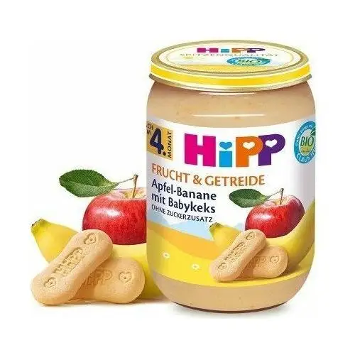 Hipp , bio, deserek z bananów jabłek i biszkoptów, 190 g