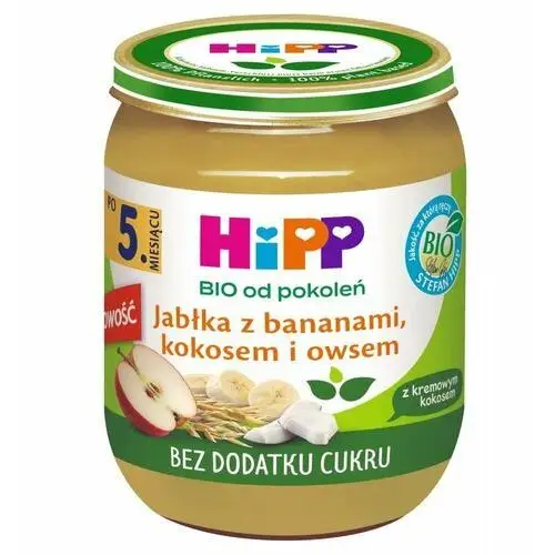 Hipp jabłka z bananem kokokosem i owsem 160g