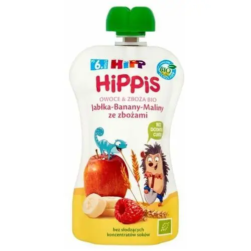HIPP Mus owocowy Jabłka-Banany-Maliny ze zbożami po 6. miesiącu 100 g Bio