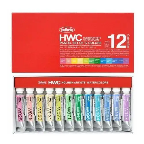 Zestaw farb HWC Watercolors PASTEL Holbein Artists 12k W452