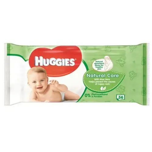 Huggies - Natural Care - z aloesem - nawilżające chusteczki pielęgnacyjne - 56 szt