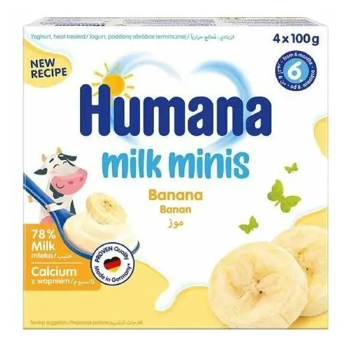 Humana deserek mleczny, bananowy 4x100g