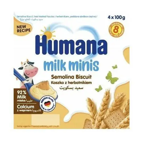 Deserek mleczny kaszka z herbatnikiem4x100g Humana