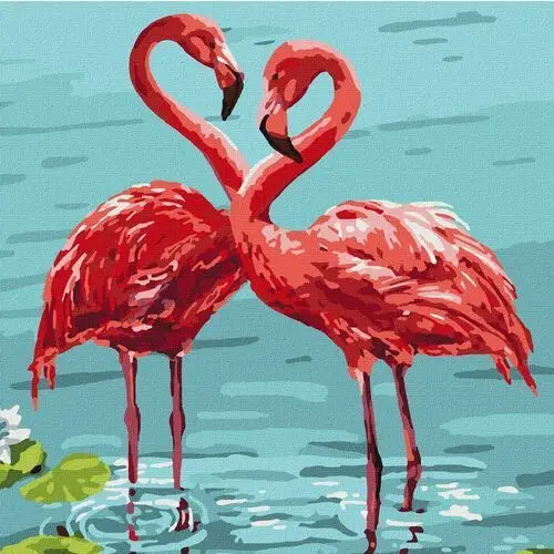 Malowanie po numerach. 'jasne flamingi' 30х30cm Ideyka