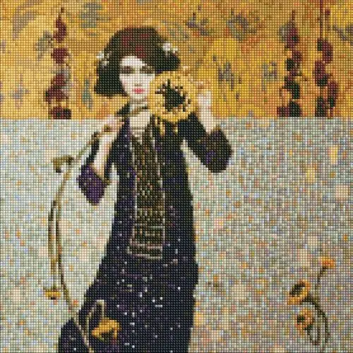Ideyka Zestaw do diamentowy mozaika. 'dziewczyna ze słonecznikiem ©tolstukhin artem' 40х40cm, amo7383