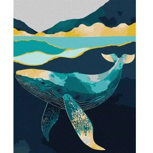 Ideyka Zestaw do malowania po numerach. 'elegancki wieloryb z farbami metalicznymi extra ©art_selena_ua' 40, kho6522