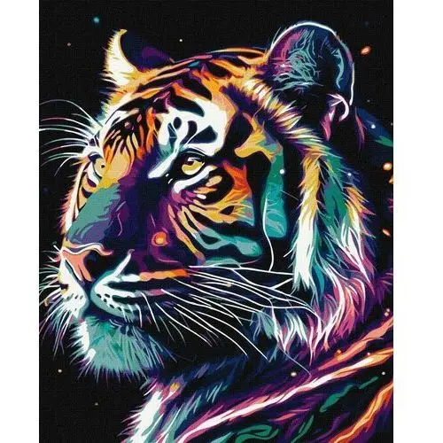 Zestaw do malowania po numerach. 'Fantastyczny tygrys z farbami metalicznymi extra ©art_selena_ua' 40х50cm KHO6527