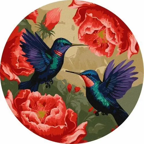 Ideyka Zestaw do malowania po numerach. 'kolorowe kolibry z metalicznymi farbami ©art_selena_ua' d39cm kho-r1048