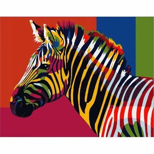 Ideyka Zestaw malowanie po numerach prezent pop-art zebra