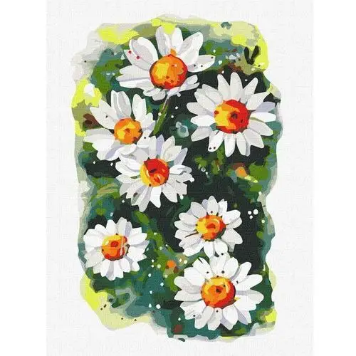 Ideyka Zestaw obraz malowanie po numerach rumianek kwiaty 40x30 kreatywny prezent