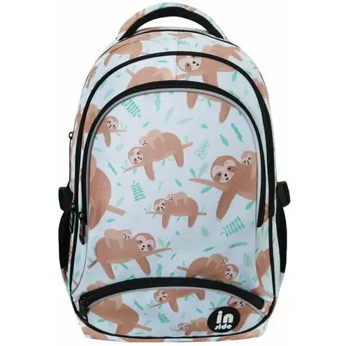 Plecak szkolny dla chłopca i dziewczynki Incood Inside leniwiec trzykomorowy, kolor zielony