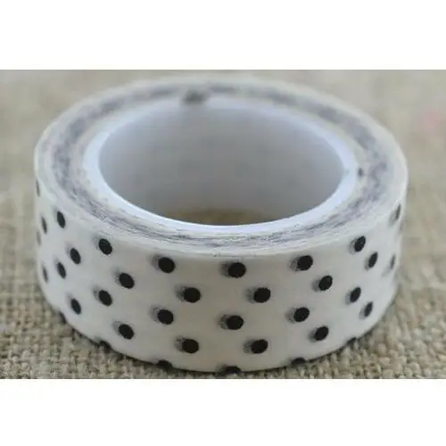 [606010] taśma washi tape biała w kropki 10m Inna (inny)