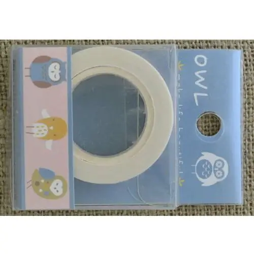 Inna (inny) [606041] taśma washi tape sowy jasnoróżowa 15cm 10m