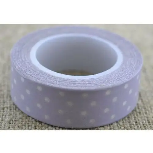 [60608] Taśma washi tape lawendowa w kropki 10m