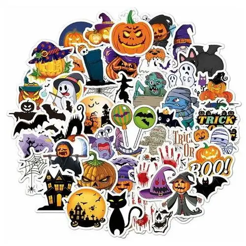 [721106] zestaw naklejek na halloween potworki 50szt Inna (inny)