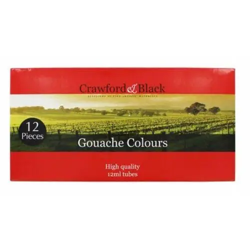 Crawford & Black Gouache Paints: Farby wodne 12 sztuk