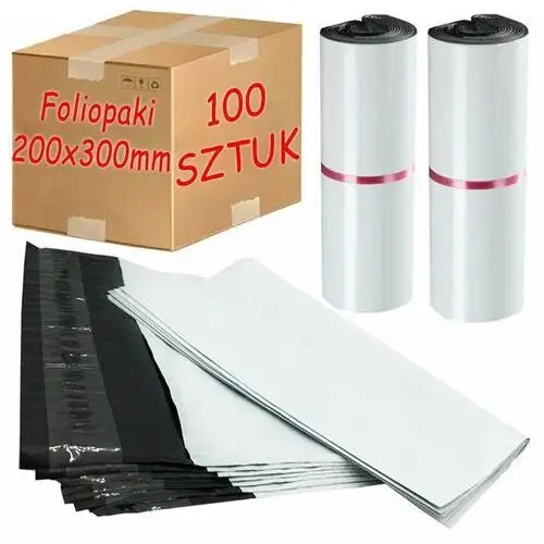 Foliopaki Kurierskie Białe 200x300mm - 100 szt